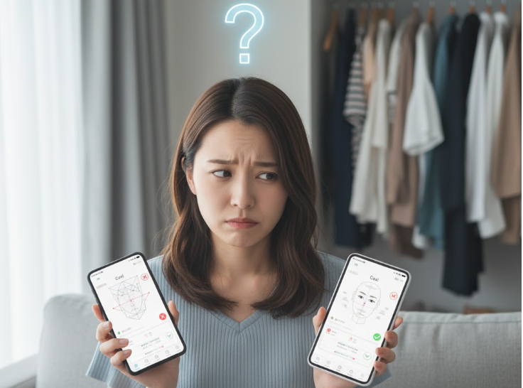 顔タイプ診断の写真がうまく撮れない