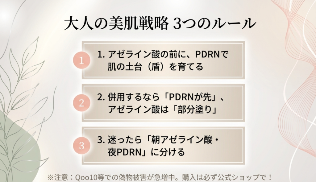 PDRNとアゼライン酸の併用で赤みを消す最強まとめ