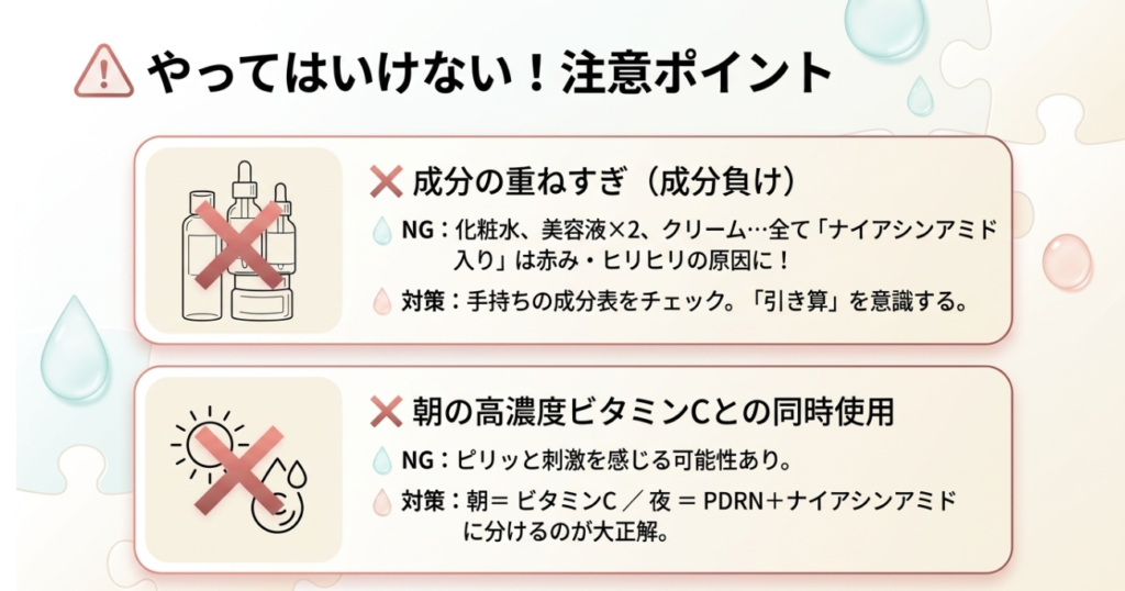 気をつけたいポイント（肌の状態に合わせた使い分け）