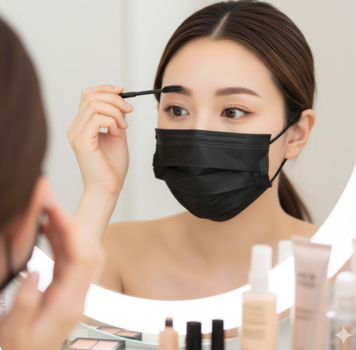眉毛を明るくして黒マスクの威圧感を消すコツ