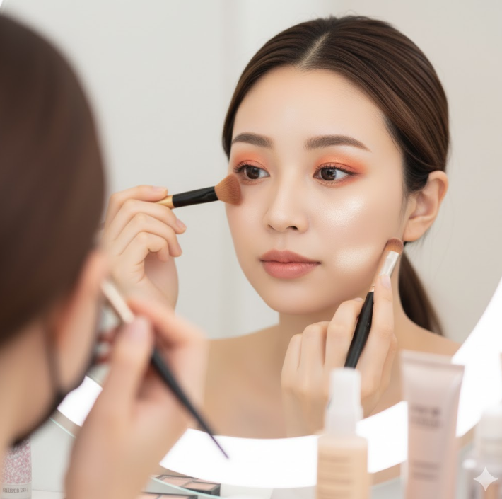 涙袋メイクで光を取り込み黒マスクでも明るく