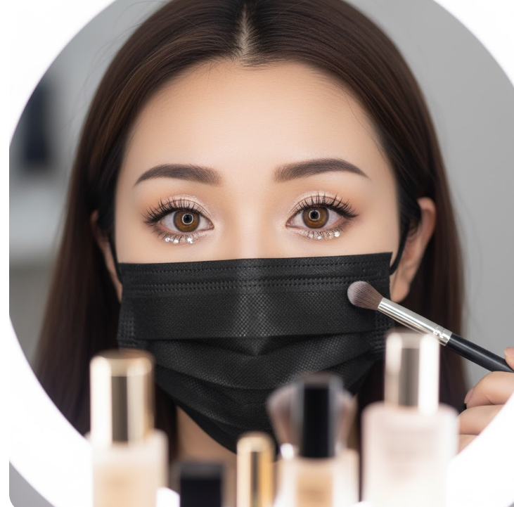 黒マスクで盛れるラメとパールの効果的な使い方