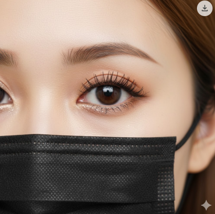 束感まつ毛で黒マスクに負けない目力を出す