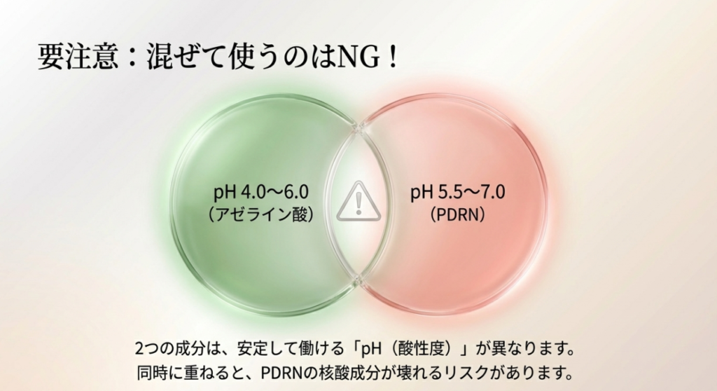 pHの違いで成分が喧嘩?併用の注意点とは