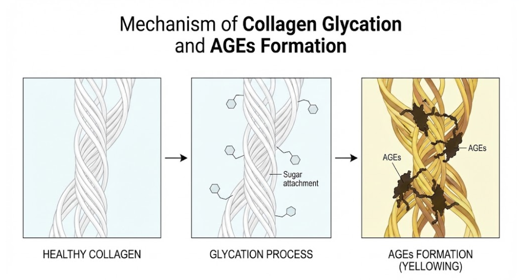 40代の黄ぐすみ原因は肌の糖化と劣化