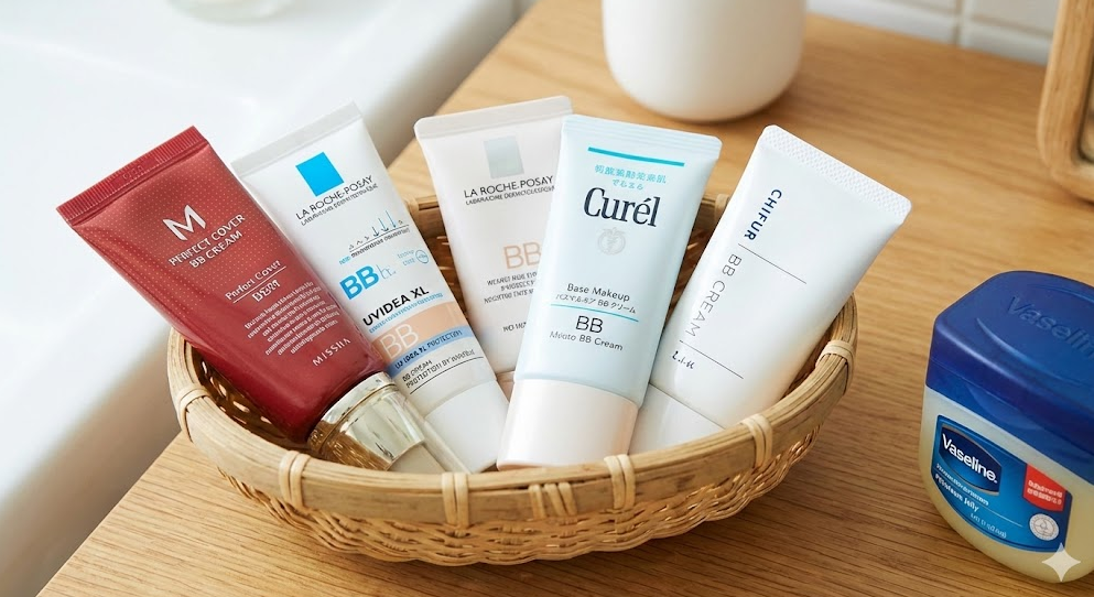 乾燥肌の顔にヴァセリンとBBクリームランキング5選