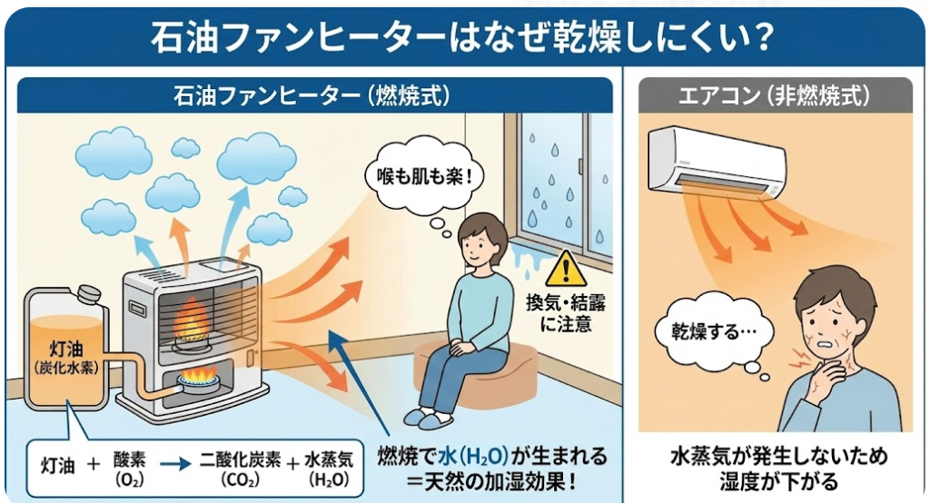 石油ファンヒーターは乾燥しにくい真実