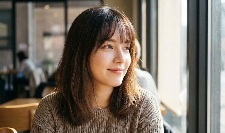 面長さんに似合う前髪と眉のバランス