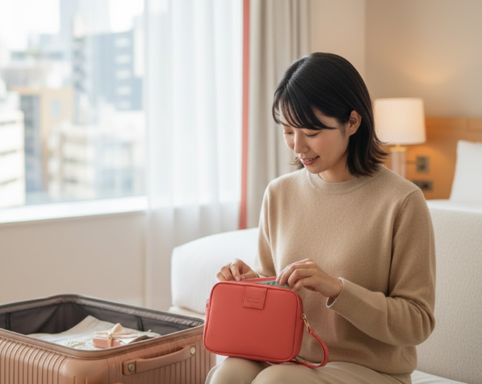 旅行中のミニサイズポーチ活用法