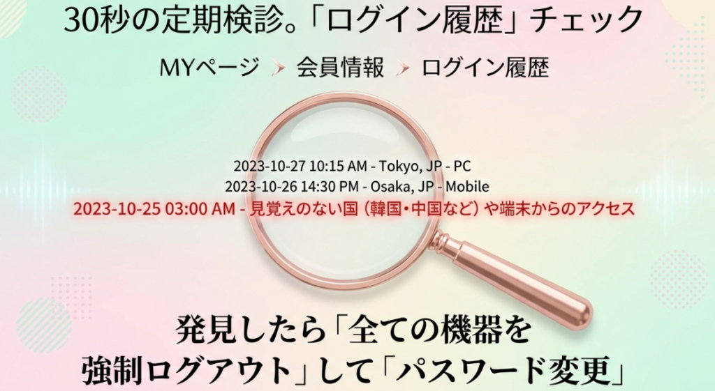 ログイン履歴の確認と不審アクセスの対処法