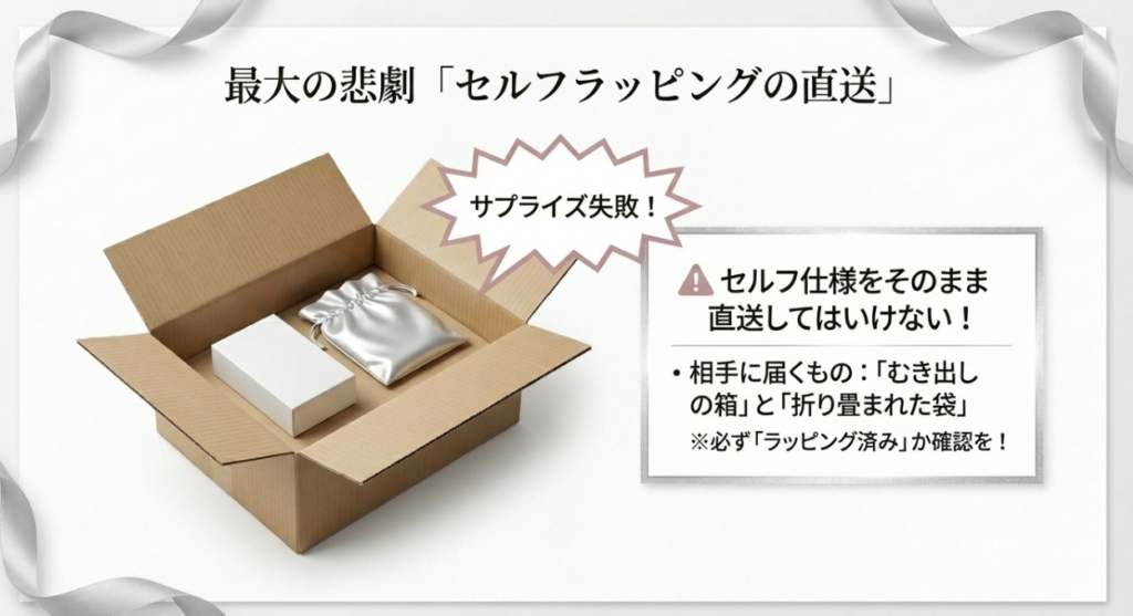 セルフラッピングの意味と直送のリスク