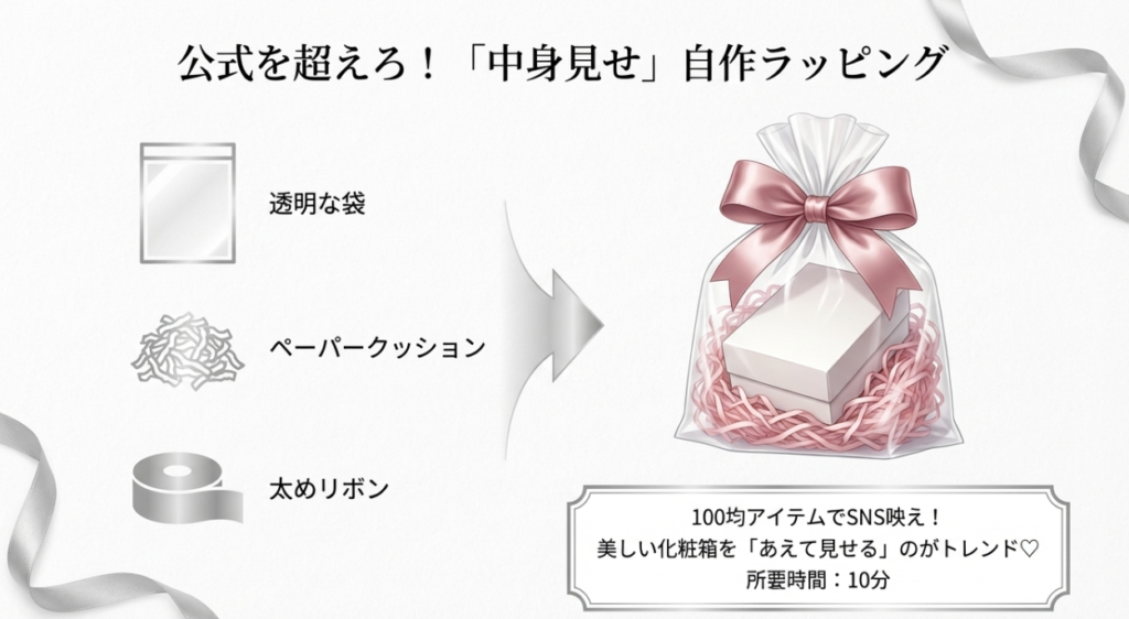 市販アイテムで中身見せセルフラッピング
