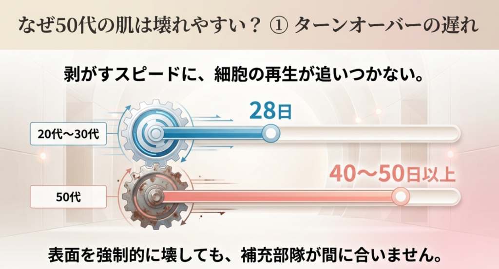 ターンオーバーと50代の肌の回復期間