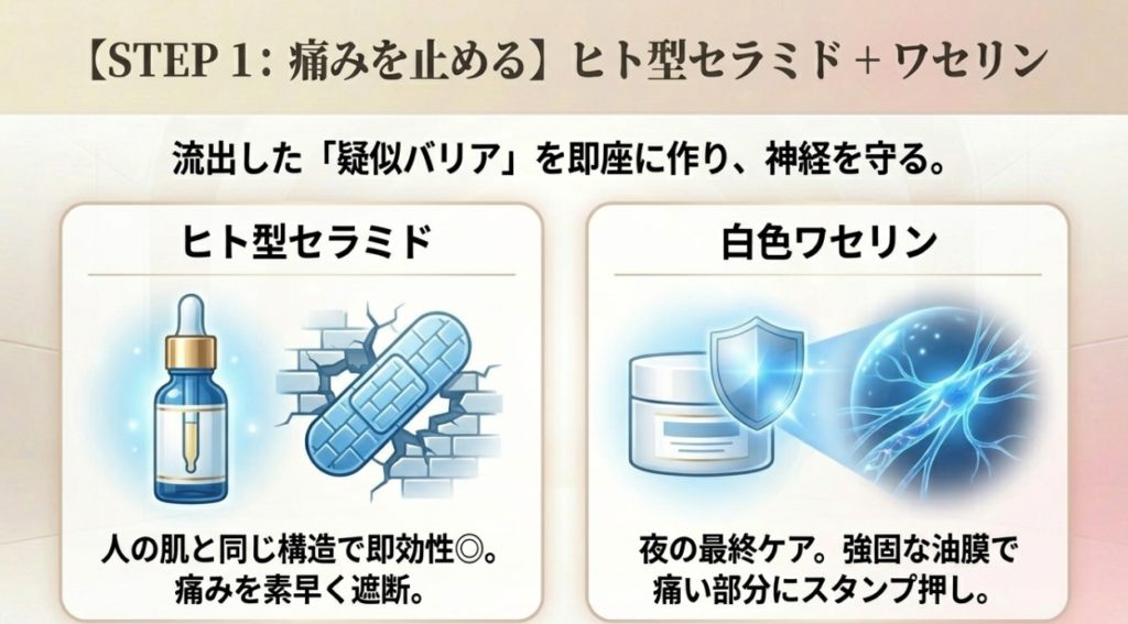 ヒト型セラミドでバリアを即時修復する方法