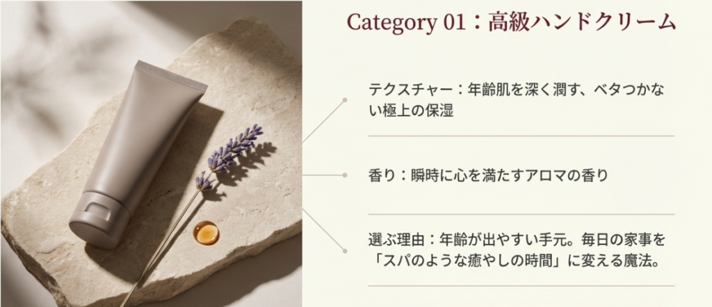 絶対に外さない万能選手「極上ハンドクリーム」