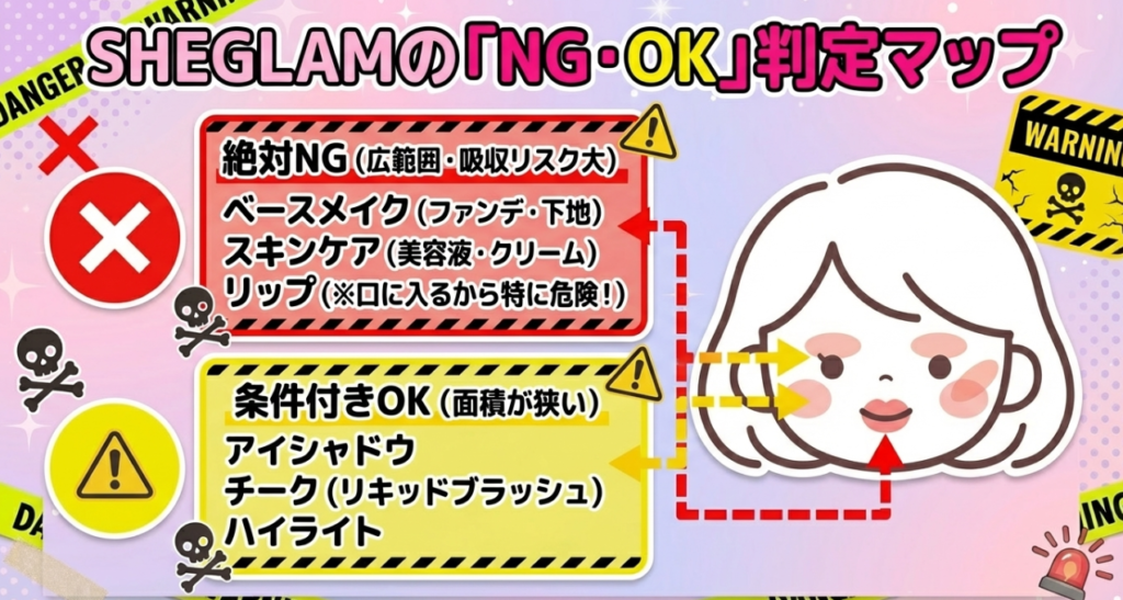 SHEGLAMで許容できるポイントメイク