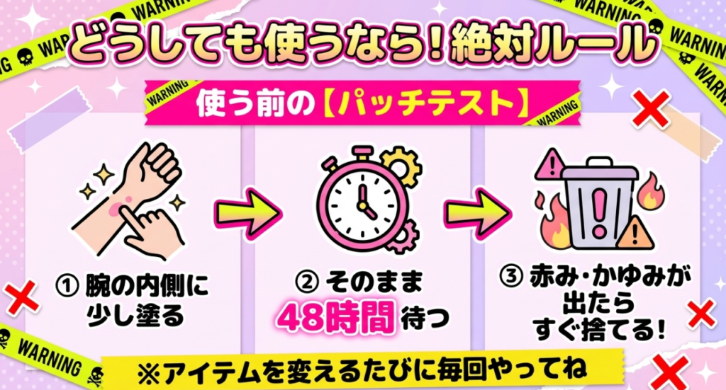 SHEGLAMを使う前のパッチテスト方法