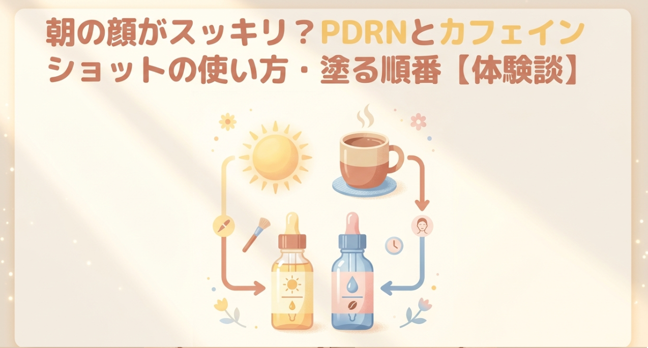 朝の顔がスッキリ？PDRNとカフェインショットの使い方・塗る順番【体験談】
